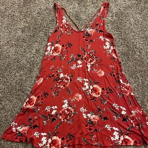 Tank top red printed summer dress